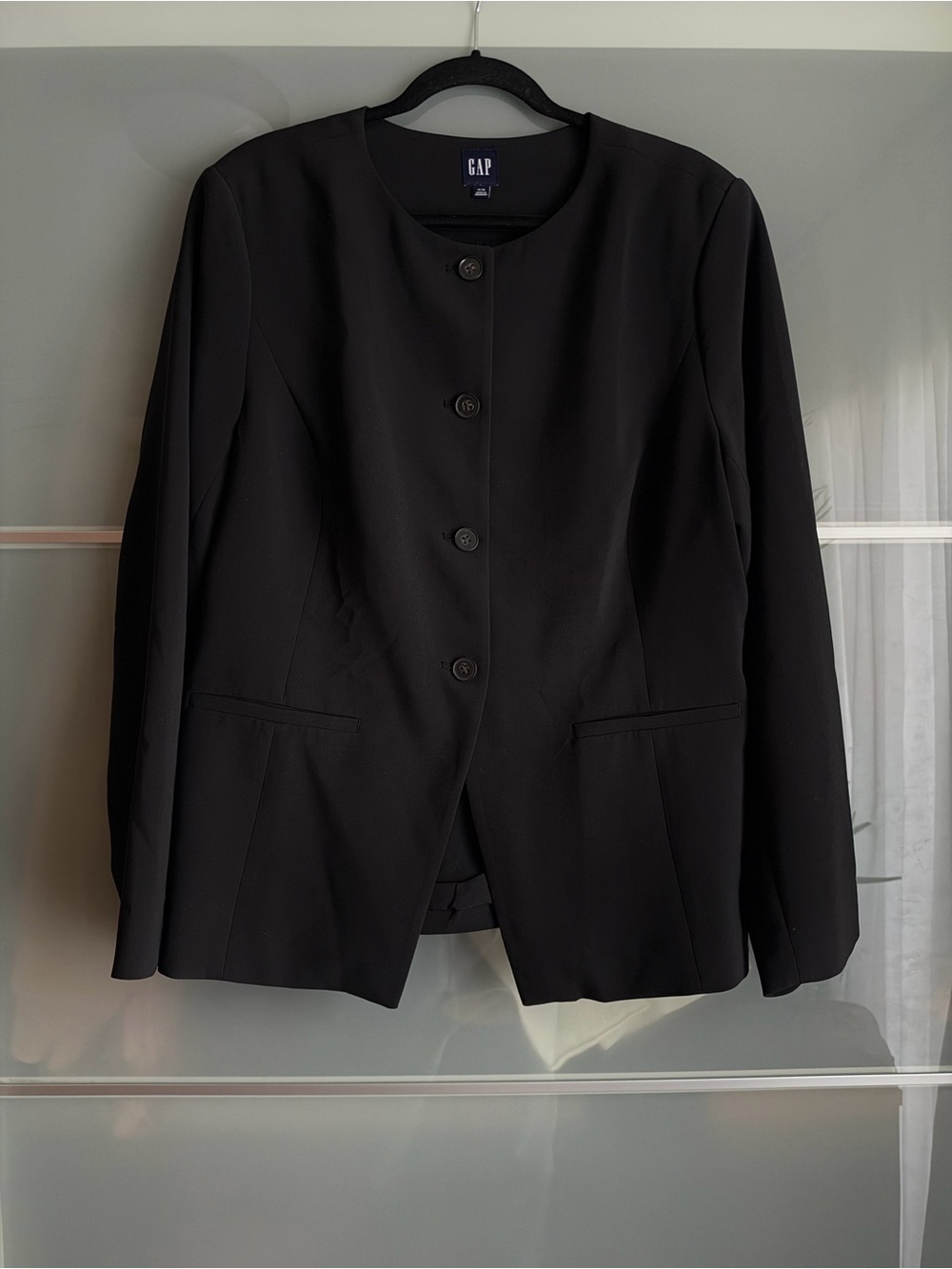 GAP Collarless Blazer in Black sz XL